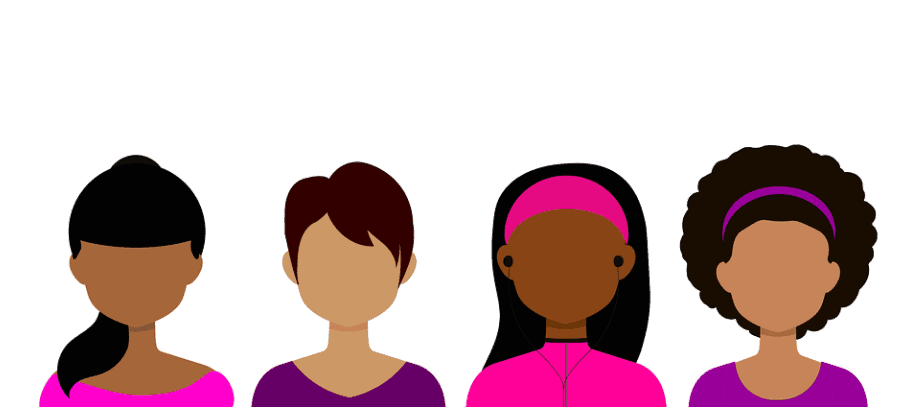 women's day faces, silhouettes